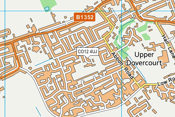 CO12 4UJ map - OS VectorMap District (Ordnance Survey)