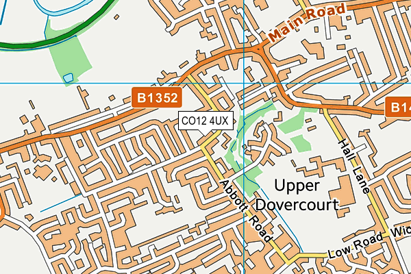 CO12 4UX map - OS VectorMap District (Ordnance Survey)