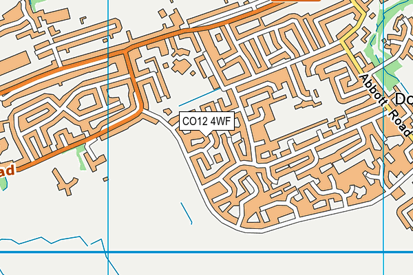 CO12 4WF map - OS VectorMap District (Ordnance Survey)