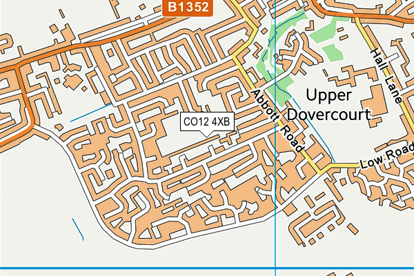 CO12 4XB map - OS VectorMap District (Ordnance Survey)