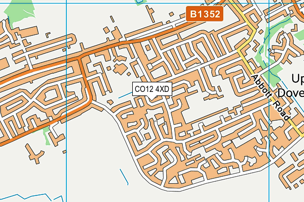 CO12 4XD map - OS VectorMap District (Ordnance Survey)