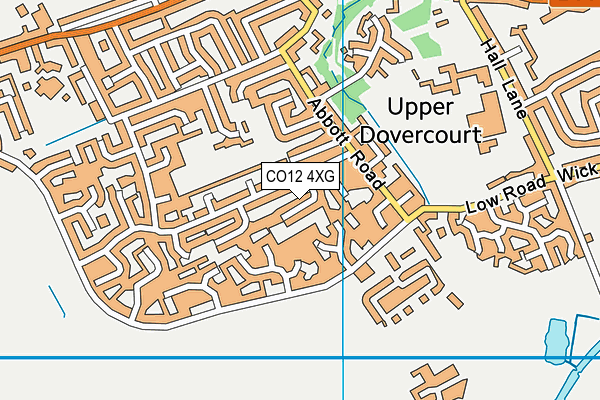 CO12 4XG map - OS VectorMap District (Ordnance Survey)