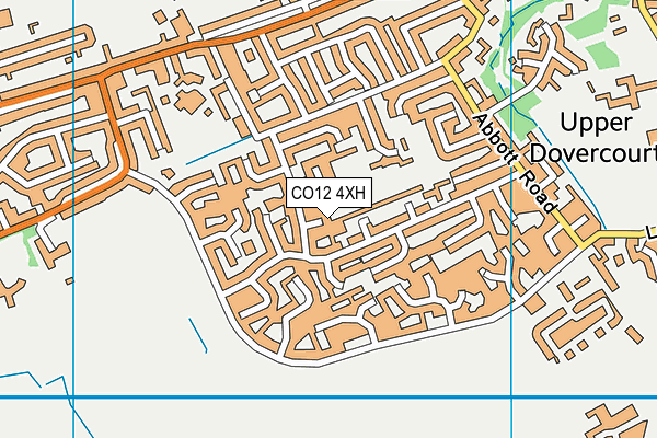 CO12 4XH map - OS VectorMap District (Ordnance Survey)
