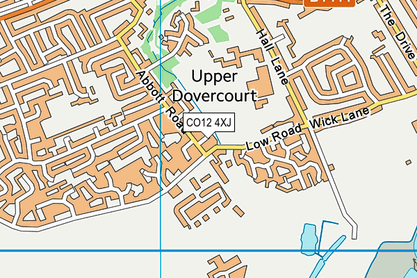 CO12 4XJ map - OS VectorMap District (Ordnance Survey)