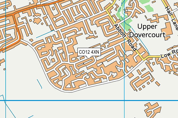 CO12 4XN map - OS VectorMap District (Ordnance Survey)
