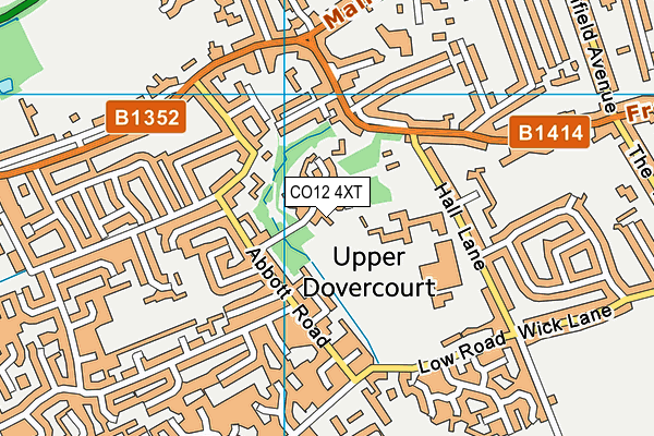 CO12 4XT map - OS VectorMap District (Ordnance Survey)