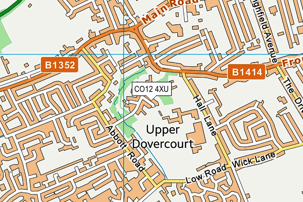 CO12 4XU map - OS VectorMap District (Ordnance Survey)