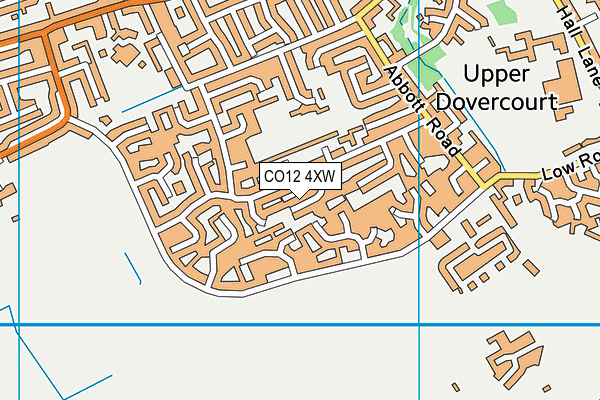 CO12 4XW map - OS VectorMap District (Ordnance Survey)