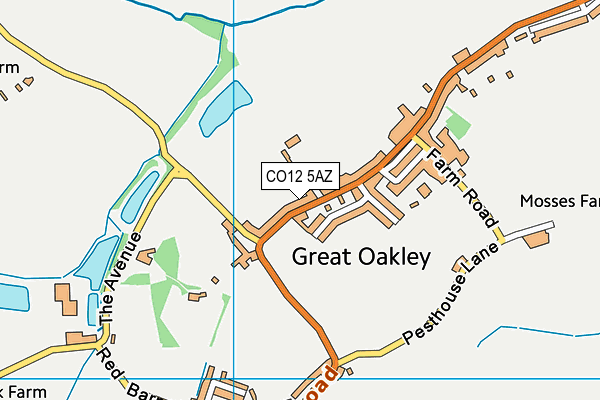 Great Oakley Playing Field map (CO12 5AZ) - OS VectorMap District (Ordnance Survey)