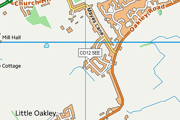 CO12 5EE map - OS VectorMap District (Ordnance Survey)