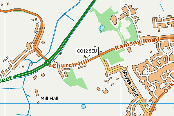 CO12 5EU map - OS VectorMap District (Ordnance Survey)