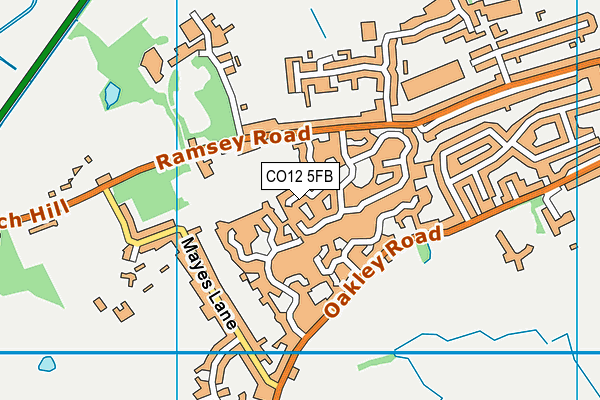CO12 5FB map - OS VectorMap District (Ordnance Survey)