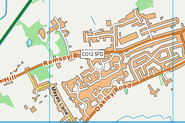 CO12 5FD map - OS VectorMap District (Ordnance Survey)