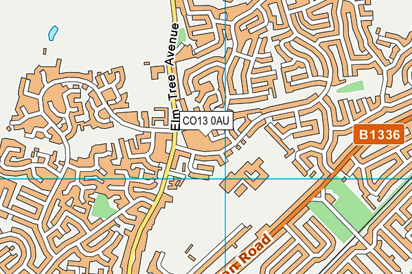 CO13 0AU map - OS VectorMap District (Ordnance Survey)