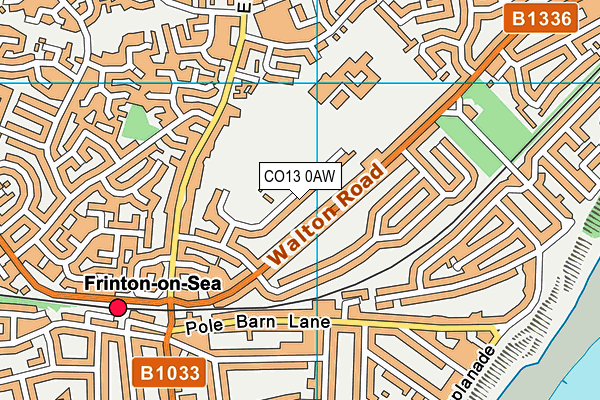 CO13 0AW map - OS VectorMap District (Ordnance Survey)