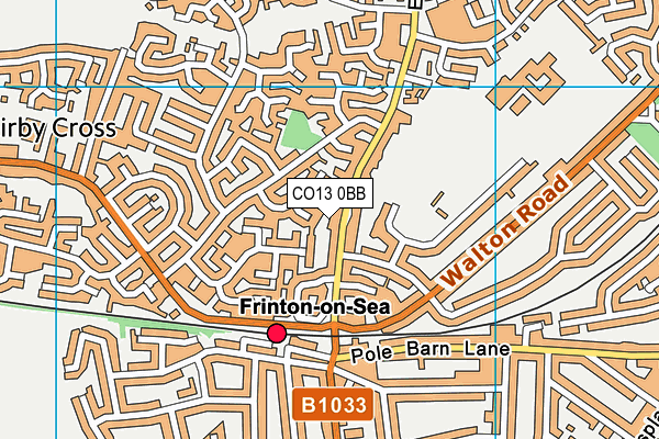 CO13 0BB map - OS VectorMap District (Ordnance Survey)