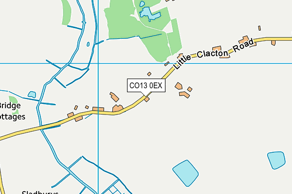 CO13 0EX map - OS VectorMap District (Ordnance Survey)