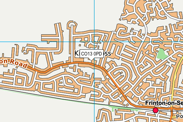 CO13 0PD map - OS VectorMap District (Ordnance Survey)