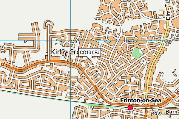 CO13 0PJ map - OS VectorMap District (Ordnance Survey)