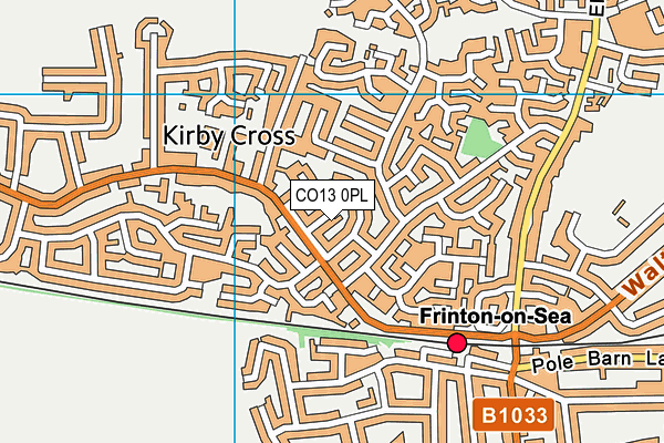 CO13 0PL map - OS VectorMap District (Ordnance Survey)