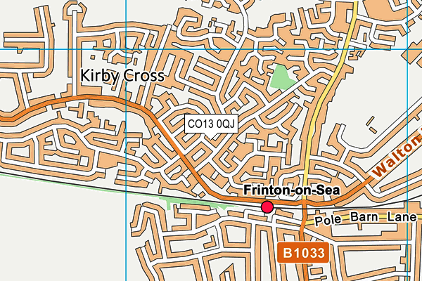 CO13 0QJ map - OS VectorMap District (Ordnance Survey)