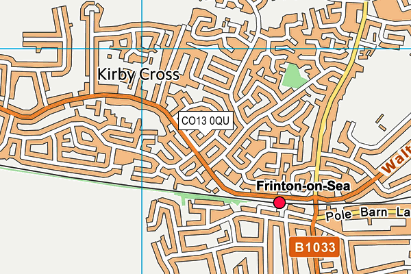 CO13 0QU map - OS VectorMap District (Ordnance Survey)