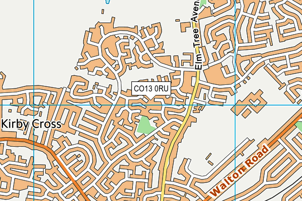 CO13 0RU map - OS VectorMap District (Ordnance Survey)