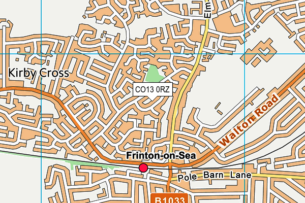 CO13 0RZ map - OS VectorMap District (Ordnance Survey)