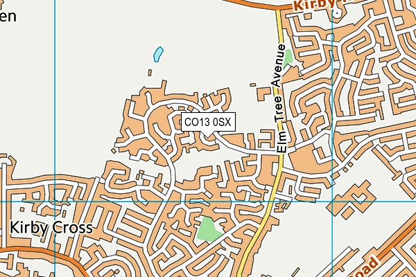 CO13 0SX map - OS VectorMap District (Ordnance Survey)