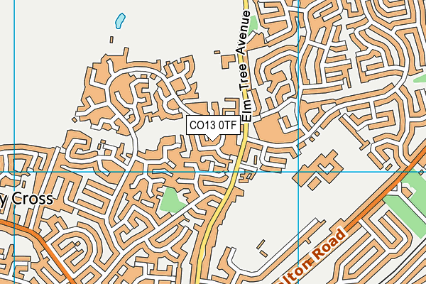 CO13 0TF map - OS VectorMap District (Ordnance Survey)