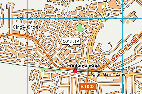 CO13 0TP map - OS VectorMap District (Ordnance Survey)