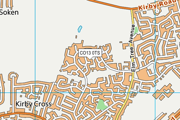 CO13 0TS map - OS VectorMap District (Ordnance Survey)