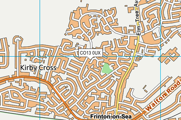 CO13 0UX map - OS VectorMap District (Ordnance Survey)