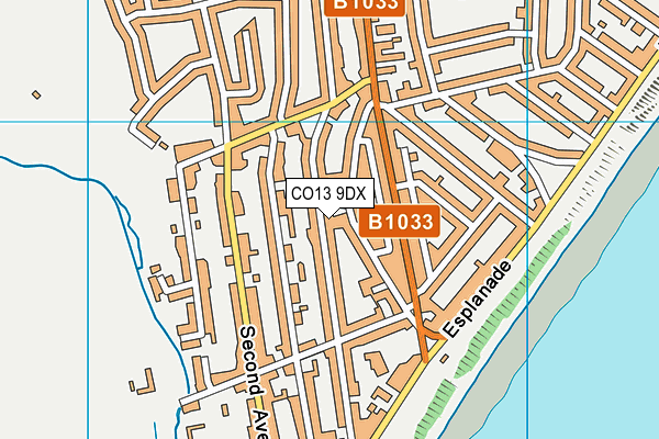 CO13 9DX map - OS VectorMap District (Ordnance Survey)