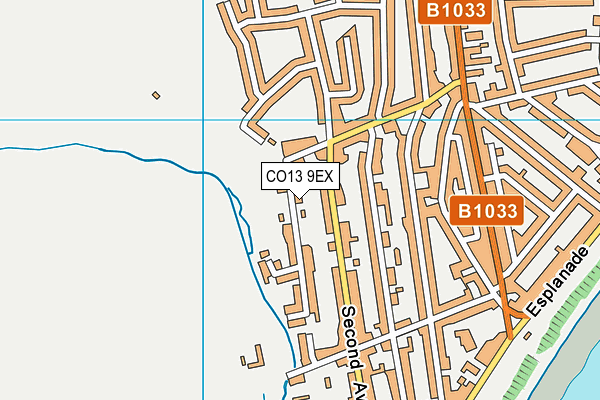 CO13 9EX map - OS VectorMap District (Ordnance Survey)