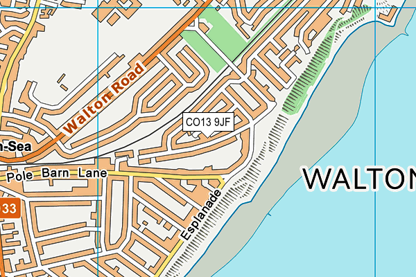 CO13 9JF map - OS VectorMap District (Ordnance Survey)