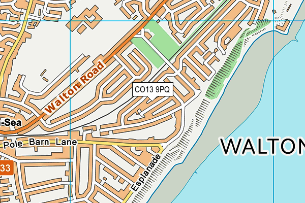 CO13 9PQ map - OS VectorMap District (Ordnance Survey)