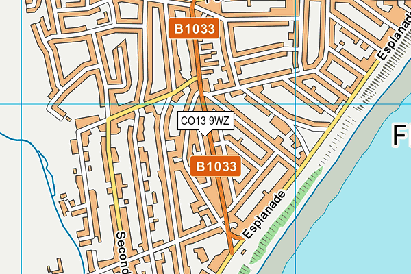 CO13 9WZ map - OS VectorMap District (Ordnance Survey)