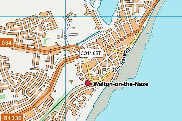 CO14 8BT map - OS VectorMap District (Ordnance Survey)