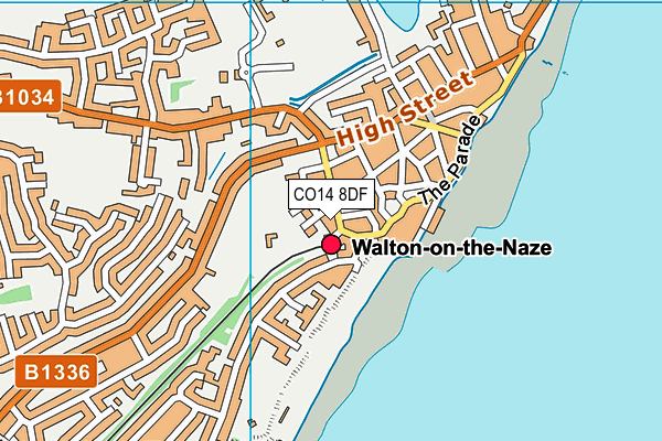 CO14 8DF map - OS VectorMap District (Ordnance Survey)