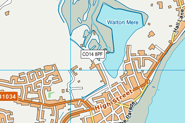 CO14 8PF map - OS VectorMap District (Ordnance Survey)
