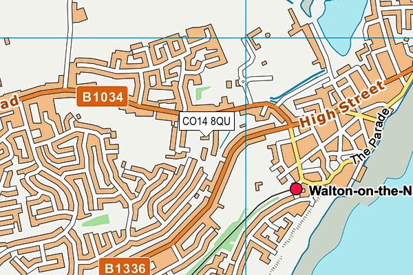 CO14 8QU map - OS VectorMap District (Ordnance Survey)