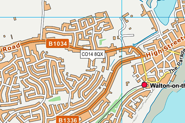 CO14 8QX map - OS VectorMap District (Ordnance Survey)