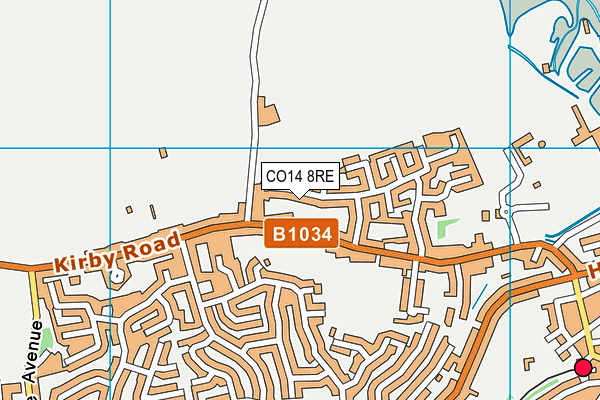 CO14 8RE map - OS VectorMap District (Ordnance Survey)