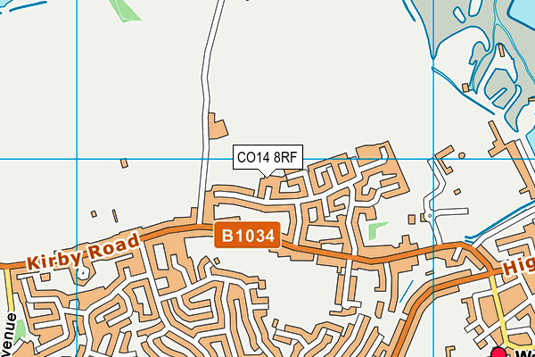 CO14 8RF map - OS VectorMap District (Ordnance Survey)