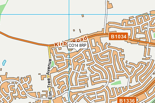 CO14 8RP map - OS VectorMap District (Ordnance Survey)