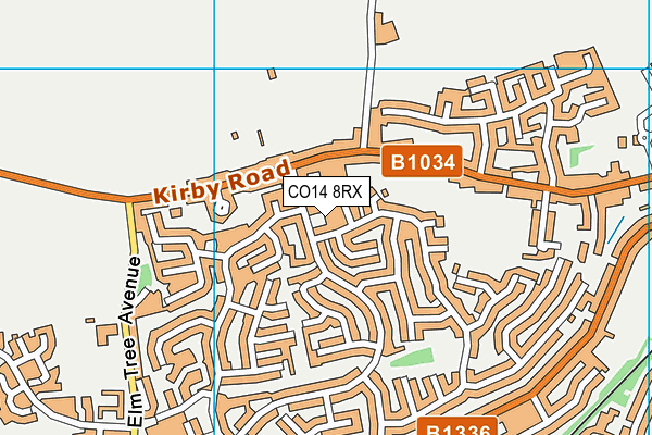 CO14 8RX map - OS VectorMap District (Ordnance Survey)