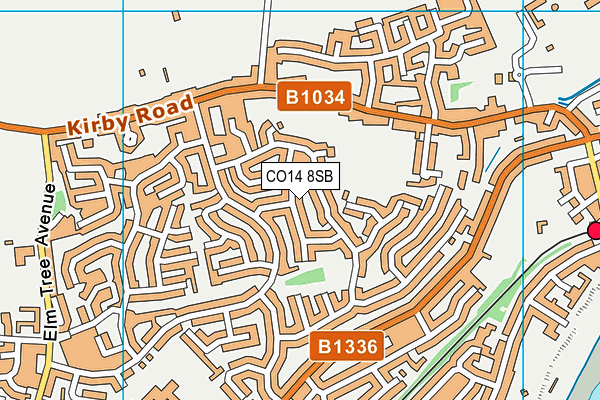 CO14 8SB map - OS VectorMap District (Ordnance Survey)