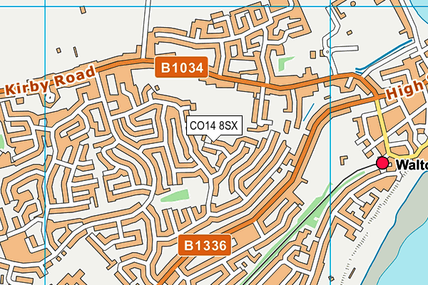 CO14 8SX map - OS VectorMap District (Ordnance Survey)