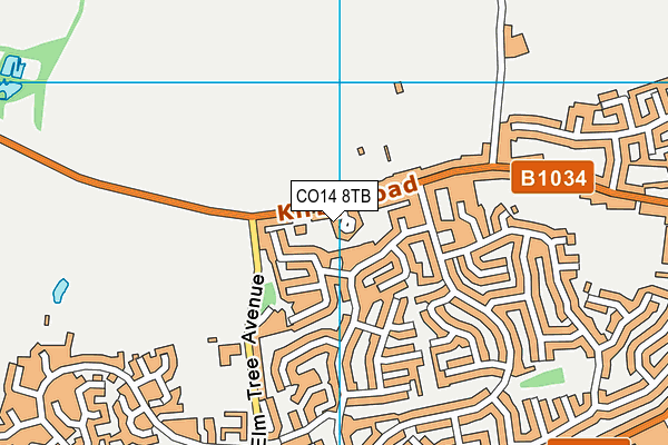 CO14 8TB map - OS VectorMap District (Ordnance Survey)